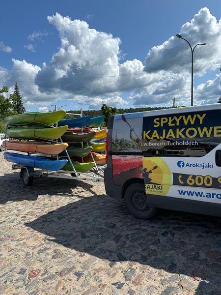 Zdjęcie na okładce dla Arokajaki - spływy kajakowe Tleń - Organizacja spływów Bory Tucholskie kajaki Tleń